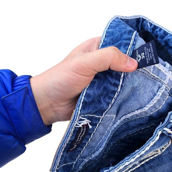 VINTAGE True Religion Jeans Size 30 RICKY FLAP T Blue - Picture 9 of 9